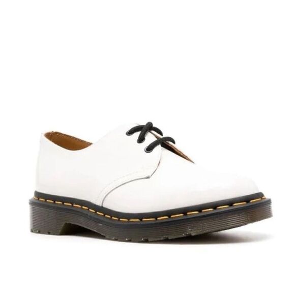 DR. MARTENS White Smooth Derby's Leather Lace-Up Shoes NWT - Picture 12 of 12